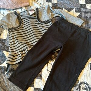 18M Baby Girl Black and Gray Matching set
